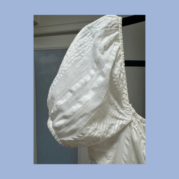 Aritzia Coquette White Puff Sleeve Kay Babydoll Dress - Picture 5 of 7